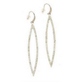 ABS Pave Navette Earrings in Silver